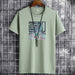 Men's Short Sleeve Fashion Cotton Tee Tops Printed Casual T-Shirt