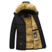 Men's Winter Parka Fleece Lined Thick Warm Hooded Fur Collar Coat Jacket