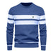 Men's Winter Stripe Sweater Thick Warm Pullovers Men's O-Neck Slim Sweaters