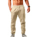Men's Cotton Linen Pants Solid Color Breathable Linen Trousers