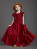 Girl's Lace Cotton Long Dresses Kid's Flower Wedding Princess Party Vestidos