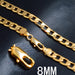 18K Gold Necklaces Sterling Silver Classic Sideways Chain Men Woman Fine Jewelry