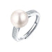 Natural Freshwater Pearl Resizable Ring Women Sterling Silver Jewelry
