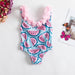 Girls Swimsuit One Piece Sleeveless Swimming Wear Rainbow Mermaid Kids Swimwear