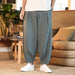 Loose Men's Cotton Linen Harem Pants Breathable Solid Color Linen Trousers