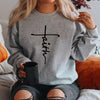 Large Size Faith Print Sweatshirt Hoodies for Comfort and Inspiration