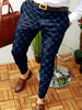Men's Business Casual Trousers Geometric Pattern Print Straight Long Pants