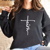 Large Size Faith Print Sweatshirt Hoodies for Comfort and Inspiration