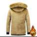 Men's Winter Parka Fleece Lined Thick Warm Hooded Fur Collar Coat Jacket