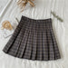 Korean Style Plaid Pleated Skirt High Waist Thin A-line Short Skirts