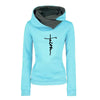Large Size Faith Print Sweatshirt Hoodies for Comfort and Inspiration
