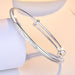 Sterling Silver Bracelet Bangle Adjustable Bamboo Joint Women Fashion Jewelry