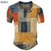 Men's Waffle Henley Oversize T-shirts Graphic Plaid Color Block Apparel