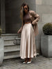 Elegant Fashion Satin Loose Women Skirt High Waist Maxi Long Skirt
