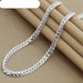 Sterling Silver Chain Necklace Men Women Fashion Unisex Necklace Jewelry