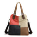 Canvas Casual Women's Bag Stylish Contrast Stitching Tote Handbag