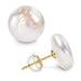 Women's Button Pearl Stud Earrings Freshwater Cultured Pearls Sterling Silver Jewelry