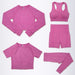 Women's Seamless Yoga Workout Clothing Set Gym Fitness 5PCS Sportswear Set