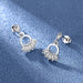 Women Fashion Cute Tiny Clear Crystal CZ Stud Earrings Sterling Silver Jewelry