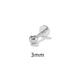 Multi Size White Zircon Earrings Women Sterling Silver Piercing Stud Earring Jewelry