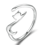 Sterling Silver Creative Pet Opening Ring Women Lovely Animal Rings Jewelry