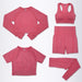 Women's Seamless Yoga Workout Clothing Set Gym Fitness 5PCS Sportswear Set