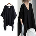 Fashion Chic V-Neck Irregular Shape Tops Batwing Sleeve Women's Clothes