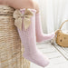 Baby Girls Boys High Knee Bow Long Socks Soft Cotton Mesh Breathable Socks