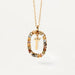 Initial Letter Pendant Necklace Colored Zircon Letter Women's Fine Jewelry