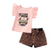Back To School Outfit Girls Clothes School Bus ABC Pencil Leopard Print Kidswear
