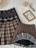 Korean Style Plaid Pleated Skirt High Waist Thin A-line Short Skirts