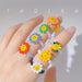 Bohemia Exaggerated Resin Rings Woman Acrylic Punk Jewelry