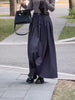 Women's Skirts Spring Pleated Floor Length Solid Simple Stylish Korean Style Long Skirts