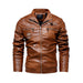 Men's High Quality Fashion Coat Leather Jacket Motorcycle Jackets Warm Overcoat