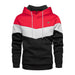 Men's Hoodies Splicing Pullover Autumn Winter Fleece Warm Long Sleeve Sweatshirts