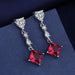Women Fashion Cute Tiny Clear Crystal CZ Stud Earrings Sterling Silver Jewelry
