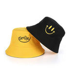 Unisex Bucket Hat Smiley Embroidery Cotton Hip Hop Hat