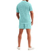 Men's T-Shirt Pants Suit Casual Breathable Solid Color Short Sleeve Beach T-Shirt Shorts Set