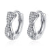Women Fashion Cute Tiny Clear Crystal CZ Stud Earrings Sterling Silver Jewelry