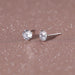 Sterling Silver Round Zircon Stud Earrings Women Classic Minimalist Fine Jewelry