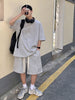Men's Tracksuit Waffle Fabric Breathable Casual T-Shirt Shorts Two Piece Set