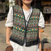 Ethnic Style Women Vintage Floral Short Vest Jacket Loose Casual Sleeveless Tops