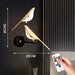 Nordic LED Golden Bird Wall Lamp Parlor Bar Hanging Light Novelty Rotatable Wall Lamp