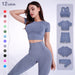 Women's Seamless Yoga Workout Clothing Set Gym Fitness 5PCS Sportswear Set