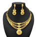 24K Gold Plated Necklace Set Women's Bridal Wedding Luxury Jewelry