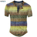 Men's Waffle Henley Oversize T-shirts Graphic Plaid Color Block Apparel