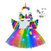 Girls Shiny Unicorn Angel Dress Kids Glowing Party Princess Dresses