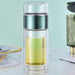 High Borosilicate Glass Tea Tumbler – Double-Layer Insulated Water Bottle