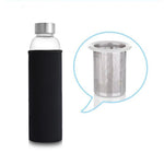 High-Temperature Resistant Glass Sport Water Bottle with Tea Infuser