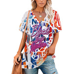 Women's Ice Silk V-Neck Short Sleeve Shirt With Summer Cooling Fabric